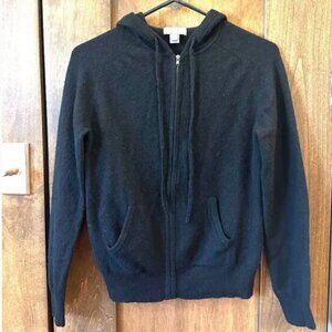 NEIMAN MARCUS BLACK CASHMERE HOODIE MEDIUM